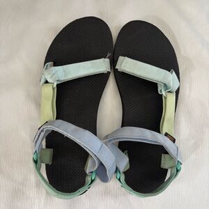 Teva Sandals Womens Size 11 Universal Original Multi Colored Blue Green Tone
